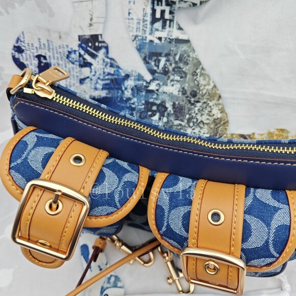 Coach Ashton In Signature Denim Shoulder Bag - Picture 2 of 10